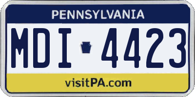 PA license plate MDI4423