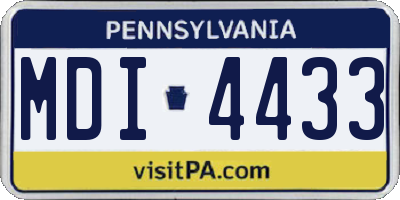 PA license plate MDI4433