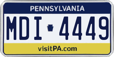 PA license plate MDI4449