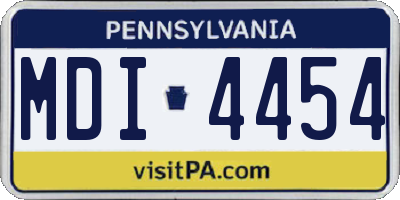 PA license plate MDI4454