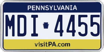 PA license plate MDI4455