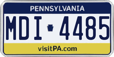 PA license plate MDI4485