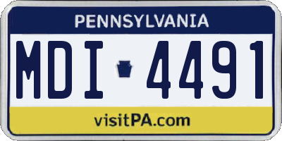PA license plate MDI4491