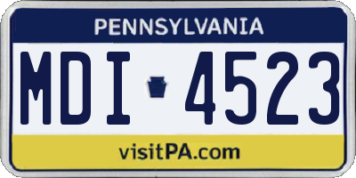 PA license plate MDI4523