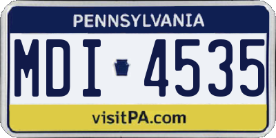 PA license plate MDI4535