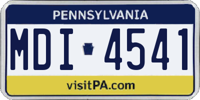 PA license plate MDI4541