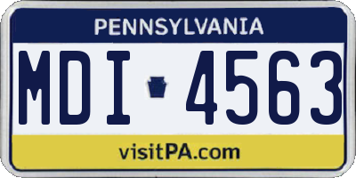 PA license plate MDI4563