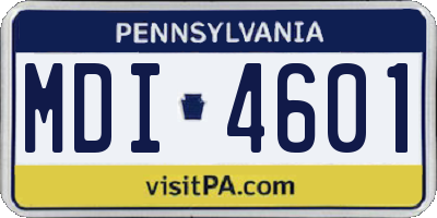 PA license plate MDI4601