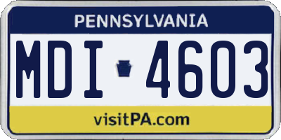 PA license plate MDI4603