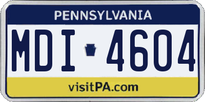 PA license plate MDI4604