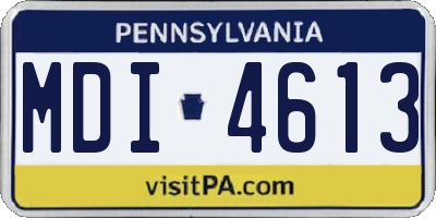 PA license plate MDI4613