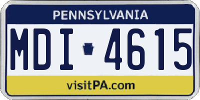 PA license plate MDI4615