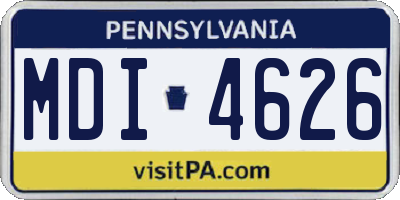 PA license plate MDI4626