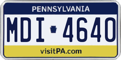 PA license plate MDI4640