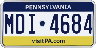 PA license plate MDI4684