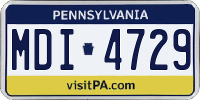 PA license plate MDI4729