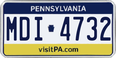 PA license plate MDI4732