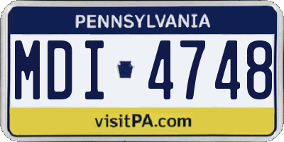 PA license plate MDI4748