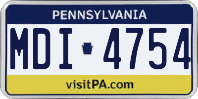 PA license plate MDI4754