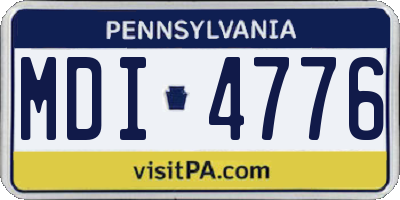 PA license plate MDI4776