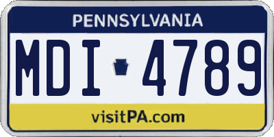 PA license plate MDI4789