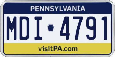 PA license plate MDI4791