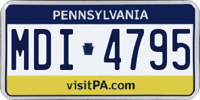 PA license plate MDI4795