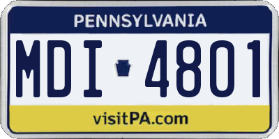 PA license plate MDI4801