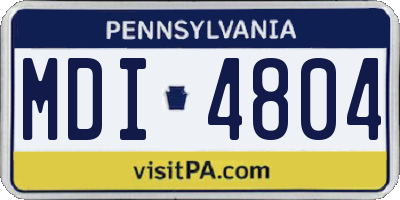 PA license plate MDI4804