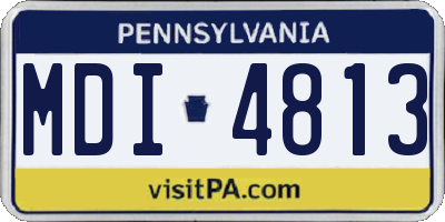 PA license plate MDI4813