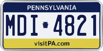 PA license plate MDI4821