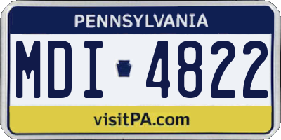 PA license plate MDI4822
