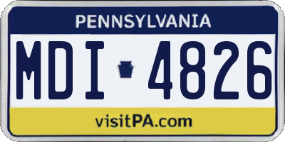 PA license plate MDI4826