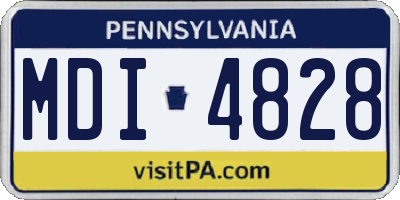 PA license plate MDI4828
