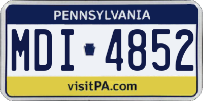 PA license plate MDI4852