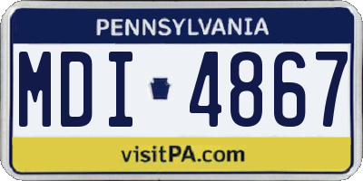PA license plate MDI4867