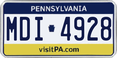 PA license plate MDI4928
