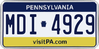 PA license plate MDI4929