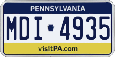 PA license plate MDI4935