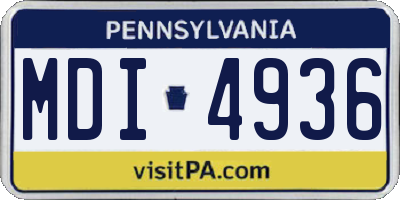 PA license plate MDI4936
