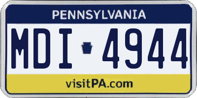 PA license plate MDI4944
