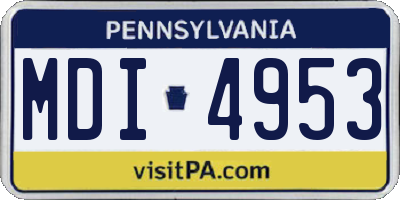 PA license plate MDI4953