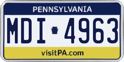 PA license plate MDI4963
