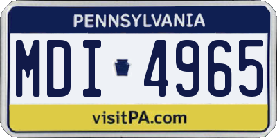 PA license plate MDI4965