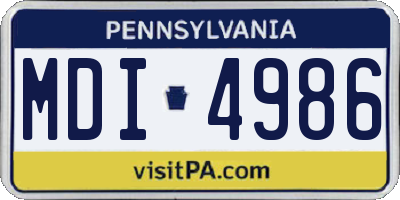 PA license plate MDI4986
