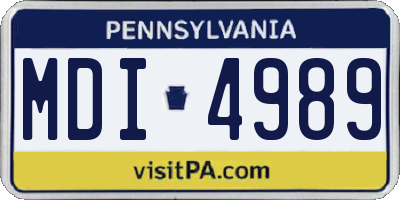 PA license plate MDI4989