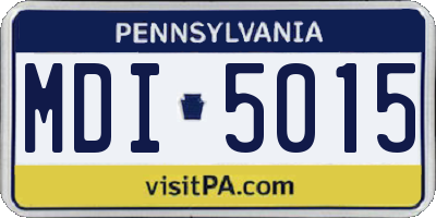 PA license plate MDI5015