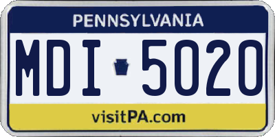 PA license plate MDI5020