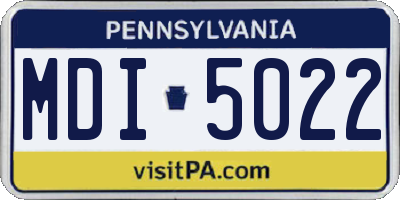 PA license plate MDI5022