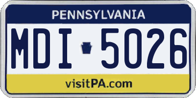 PA license plate MDI5026